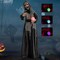 Costway 6ft Halloween Animatronics Standing Witch Talking Animated Wicked Witch with Light Up Eyes & Magical Ball Sound Activated